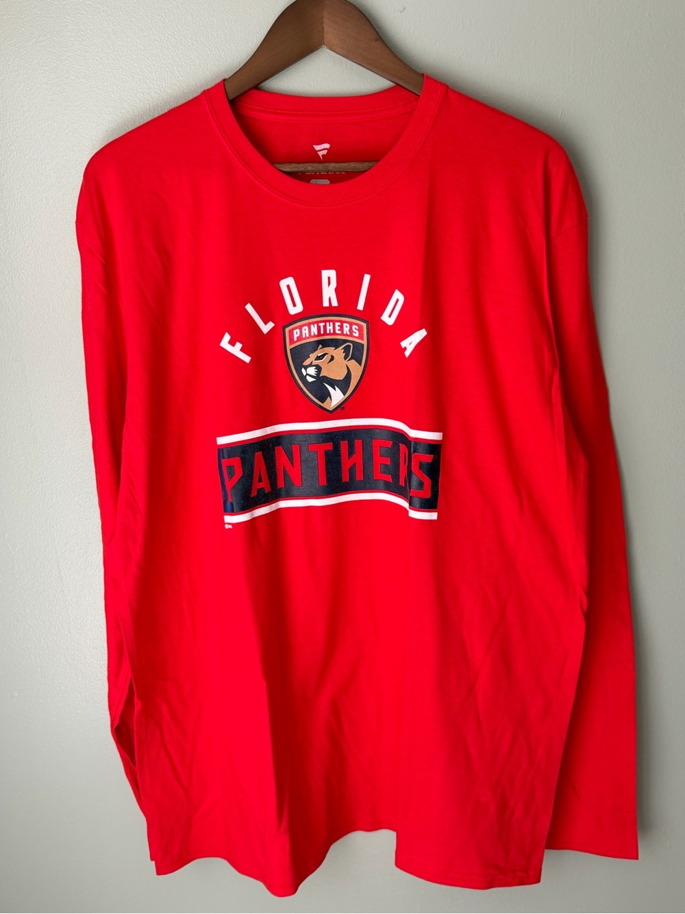 Fanatics Red Florida Panthers Long Sleeve Tee with Chest Crest